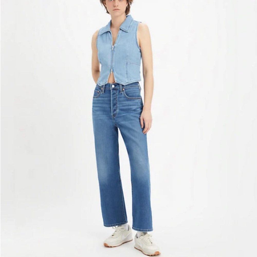 Levis Premium Ribcage Straight Leg Jeans Hitzig Mid
